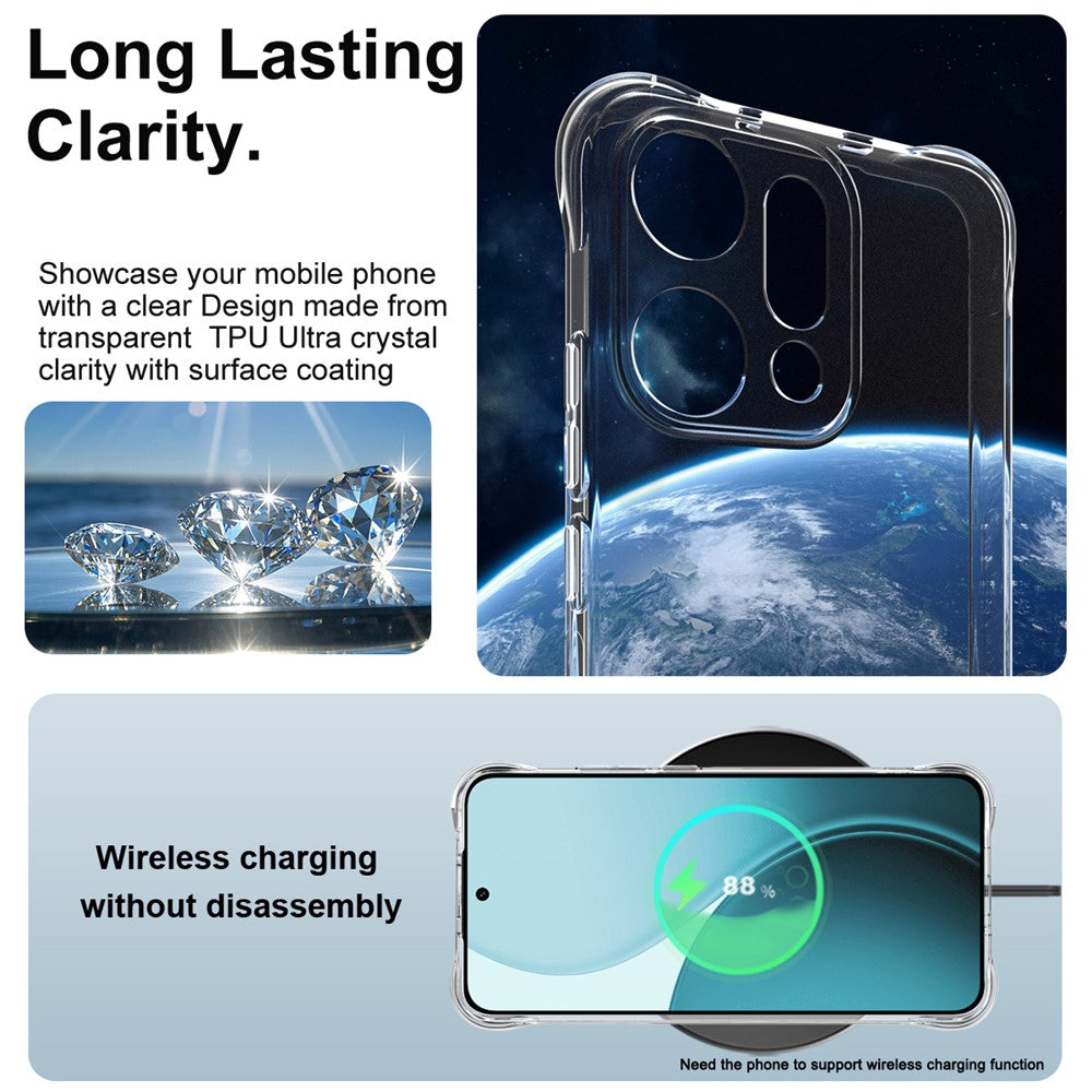 IMAK For Oppo Reno14 Pro 5G (Global) Case TPU Phone Cover Airbag Shockproof Protection - Transparent