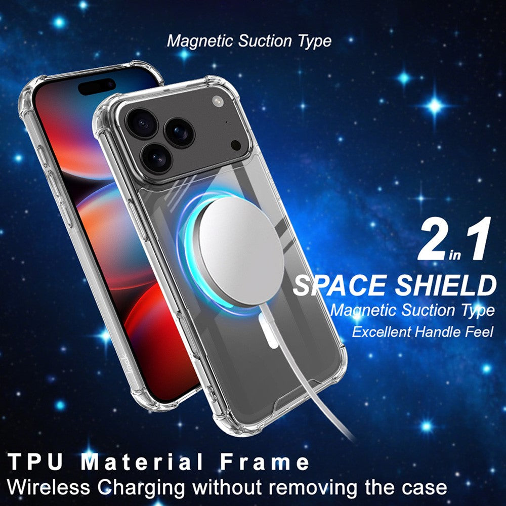 IMAK For iPhone 17 Pro Max Case Compatible with MagSafe Shockproof PC TPU Clear Phone Cover