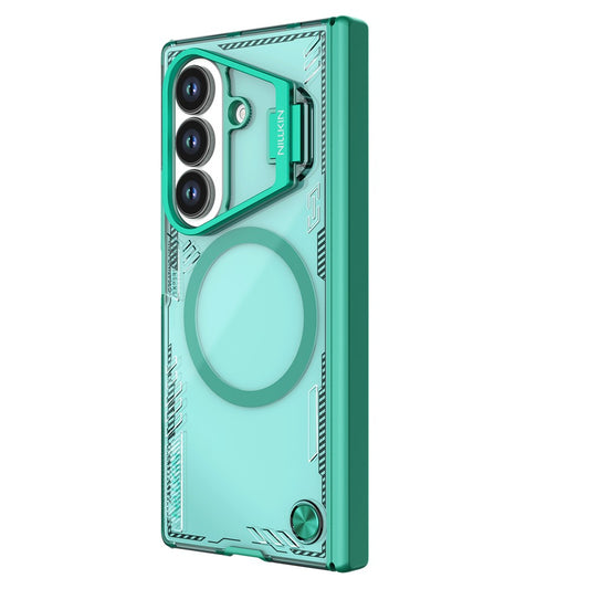 NILLKIN Iceblade CamProp For Samsung Galaxy Z Fold7 5G Case Compatible with MagSafe Lens Frame Kickstand PC + TPU Phone Cover - Green