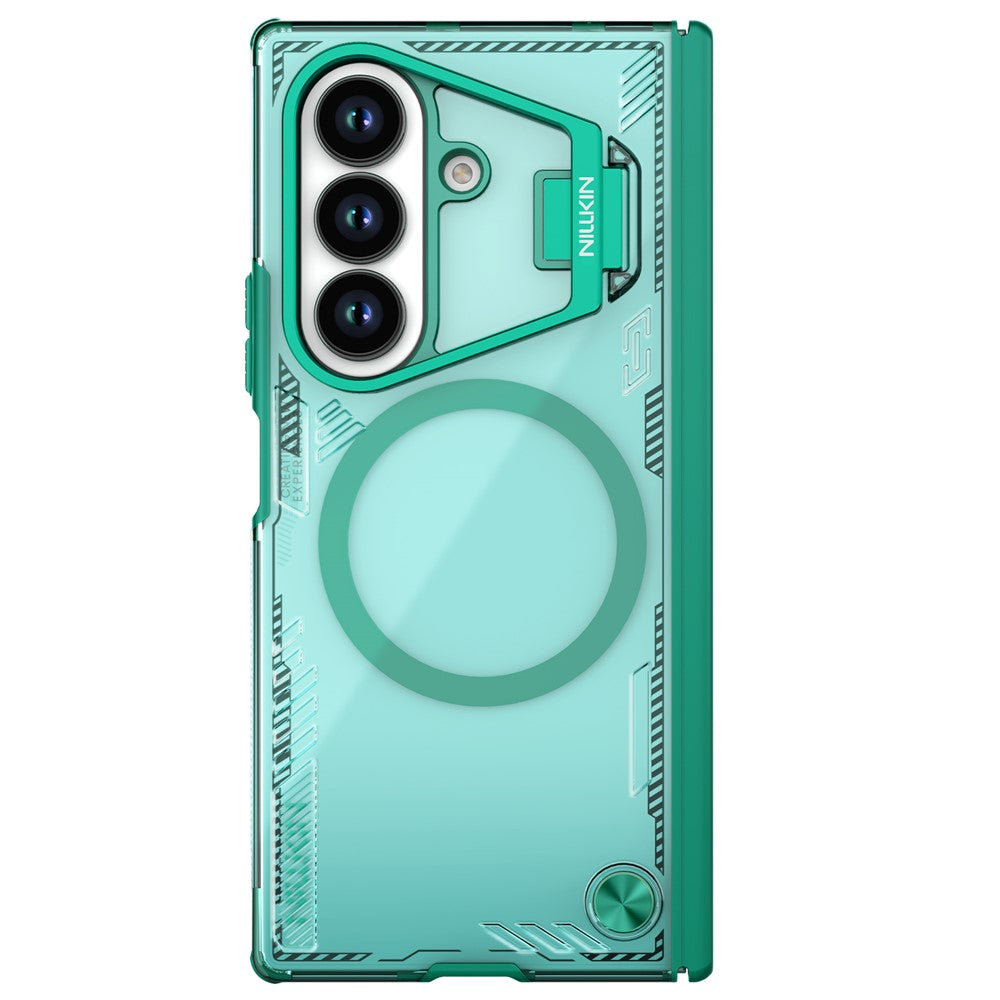 NILLKIN Iceblade CamProp For Samsung Galaxy Z Fold7 5G Case Compatible with MagSafe Lens Frame Kickstand PC + TPU Phone Cover - Green