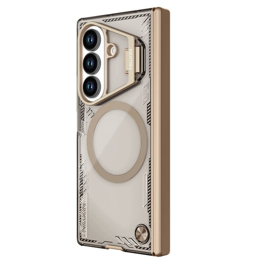 NILLKIN Iceblade CamProp For Samsung Galaxy Z Fold7 5G Case Compatible with MagSafe Lens Frame Kickstand PC + TPU Phone Cover - Gold