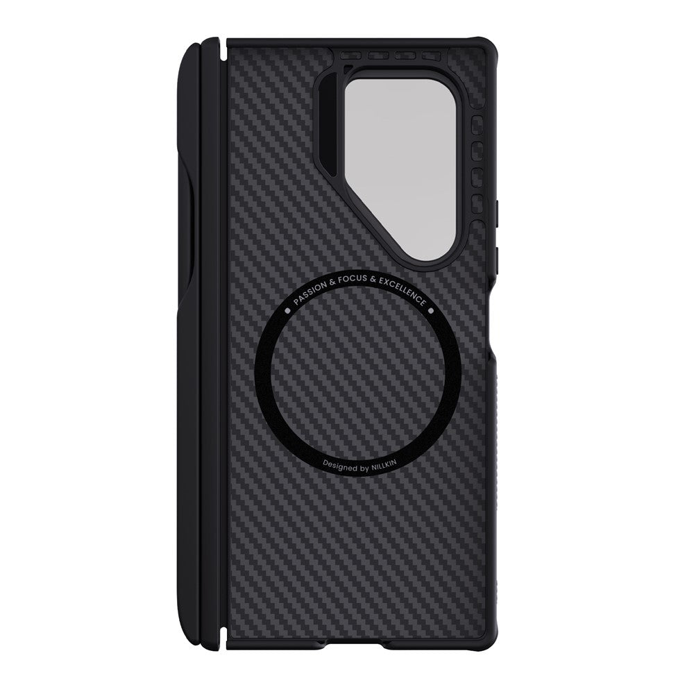 NILLKIN CarboProp For Samsung Galaxy Z Fold7 5G Magnetic Case Clear Black Lens Lid Aramid Fiber Phone Cover with Stylus Pen