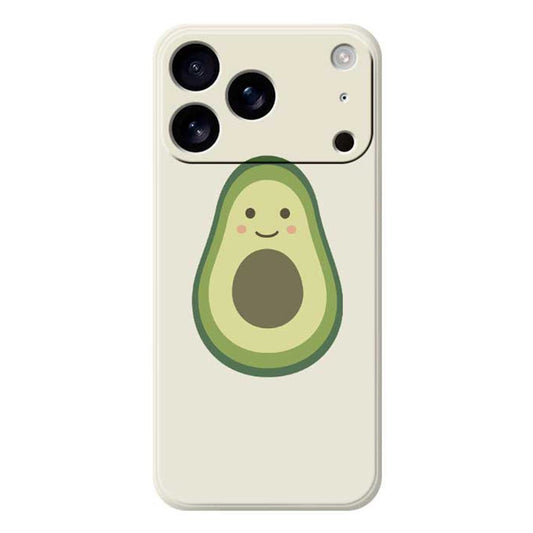 For iPhone 17 Pro Max Case Cute Avocado Pattern Printing Straight Edge TPU Phone Back Cover - Beige