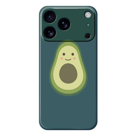 For iPhone 17 Pro Max Case Cute Avocado Pattern Printing Straight Edge TPU Phone Back Cover - Green