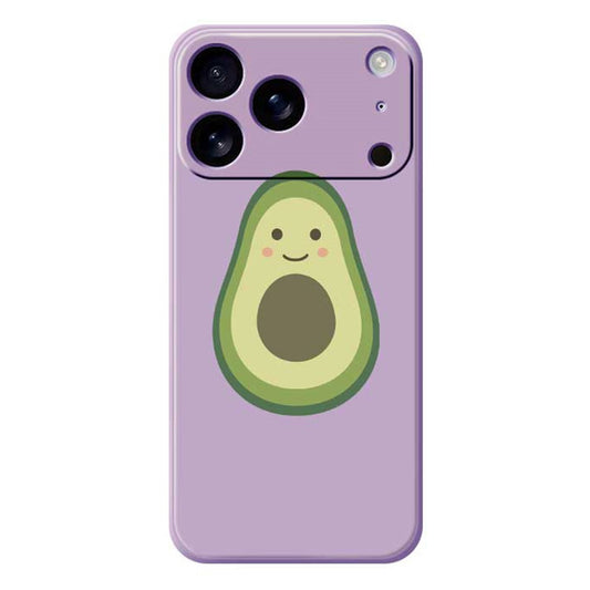 For iPhone 17 Pro Max Case Cute Avocado Pattern Printing Straight Edge TPU Phone Back Cover - Purple
