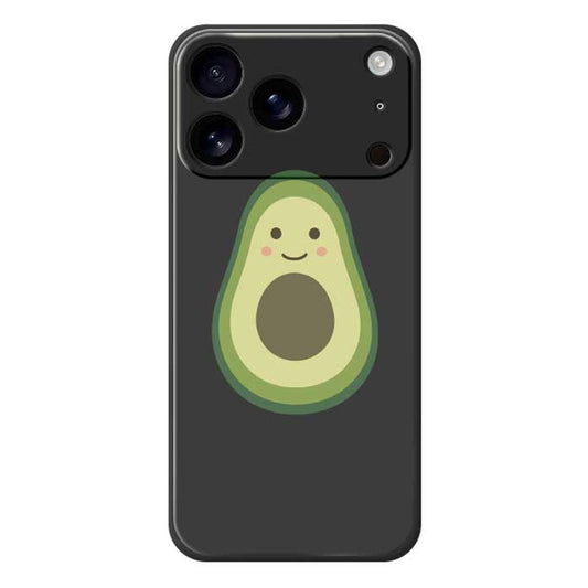 For iPhone 17 Pro Max Case Cute Avocado Pattern Printing Straight Edge TPU Phone Back Cover - Black