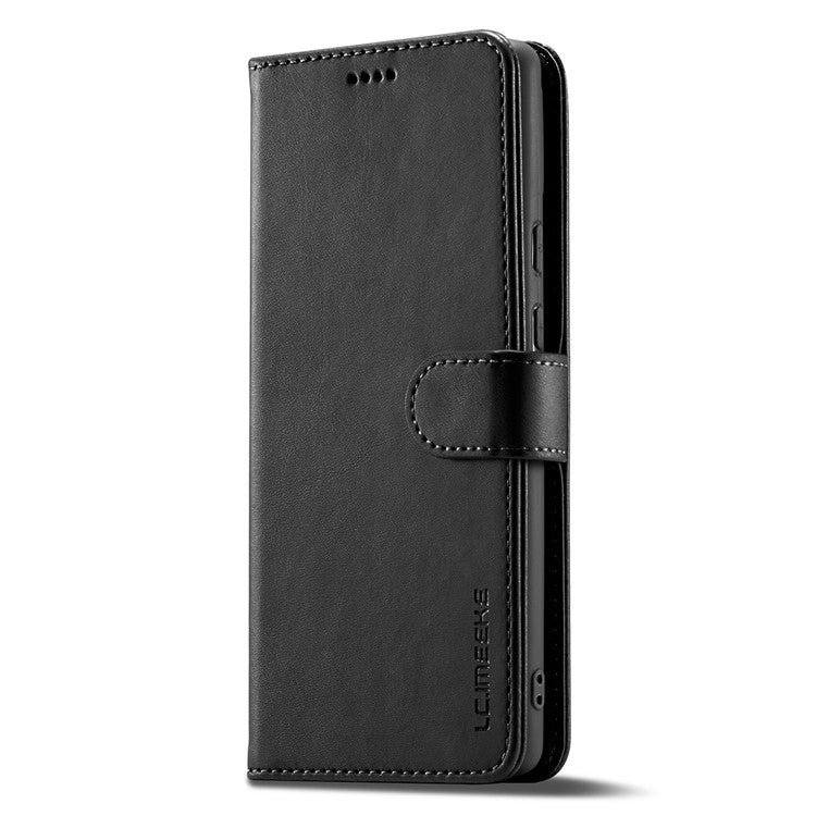 LC.IMEEKE Calf Texture Phone Case For Google Pixel 7 5G, Anti-fall Magnetic Clasp PU Leather Wallet Stand Full Protection Cell Phone Cover - Black