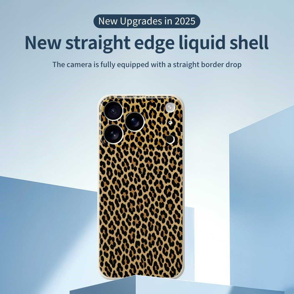 For iPhone 17 Pro Max Case Leopard Print Pattern Printing Straight Edge TPU Phone Back Cover - Green