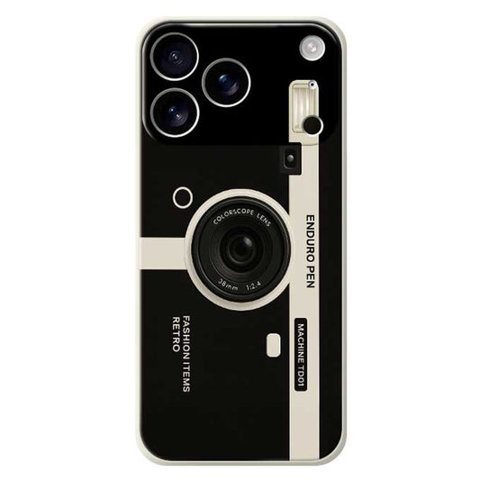 For iPhone 17 Pro Max Case Colorscope Lens Pattern Printing Straight Edge TPU Phone Back Cover - Beige