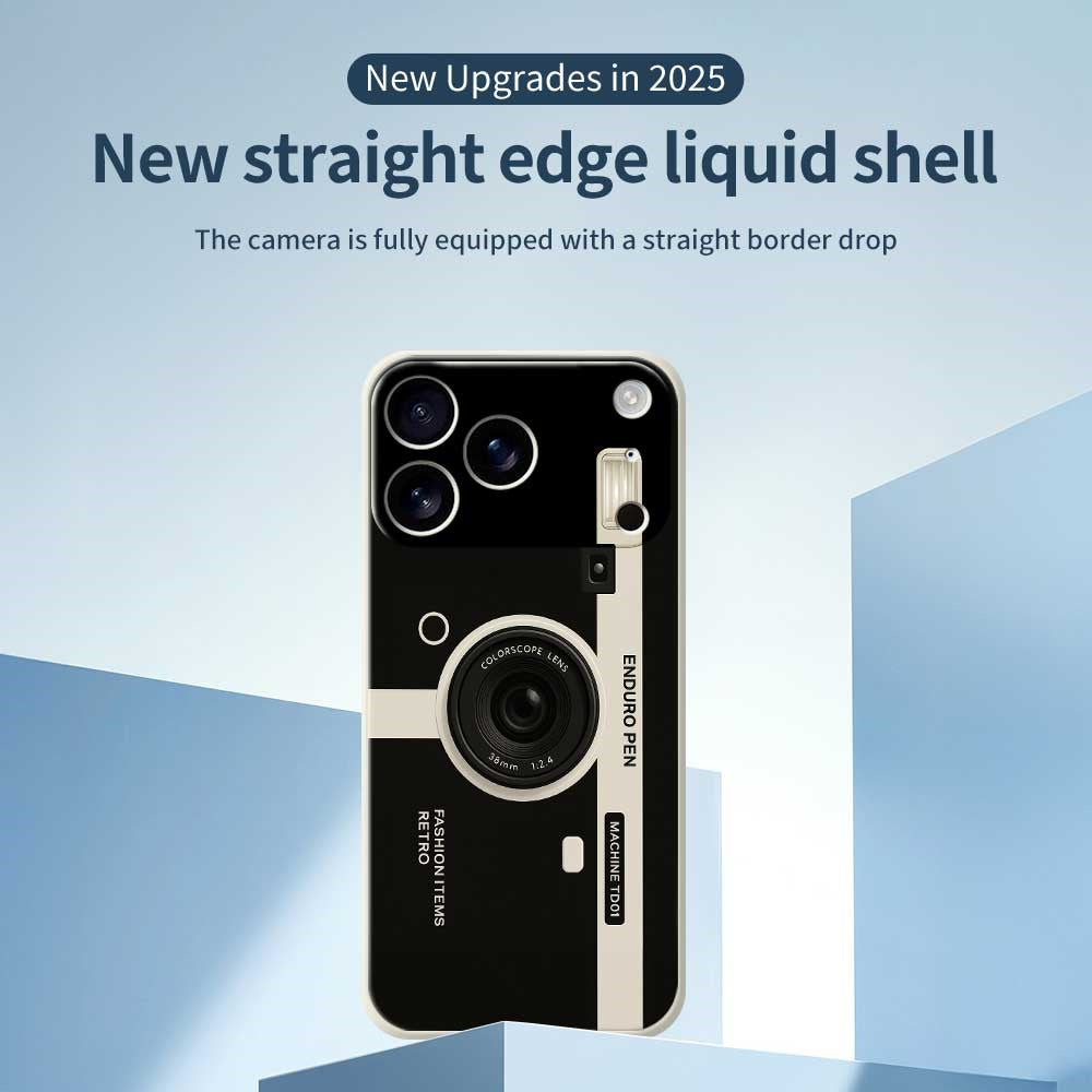 For iPhone 17 Pro Max Case Colorscope Lens Pattern Printing Straight Edge TPU Phone Back Cover - Beige