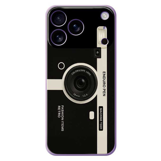 For iPhone 17 Pro Max Case Colorscope Lens Pattern Printing Straight Edge TPU Phone Back Cover - Purple