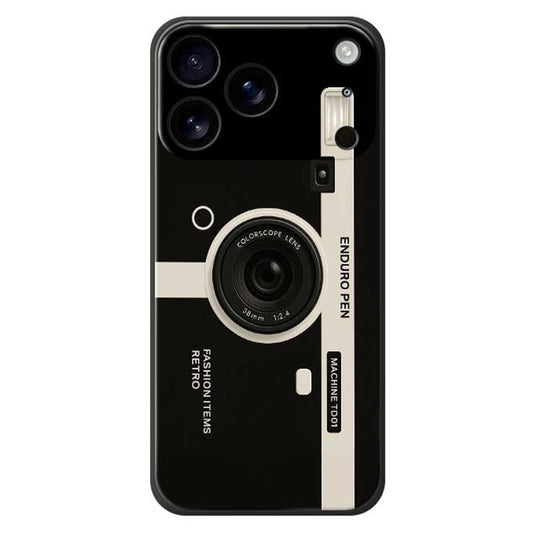 For iPhone 17 Pro Max Case Colorscope Lens Pattern Printing Straight Edge TPU Phone Back Cover - Black
