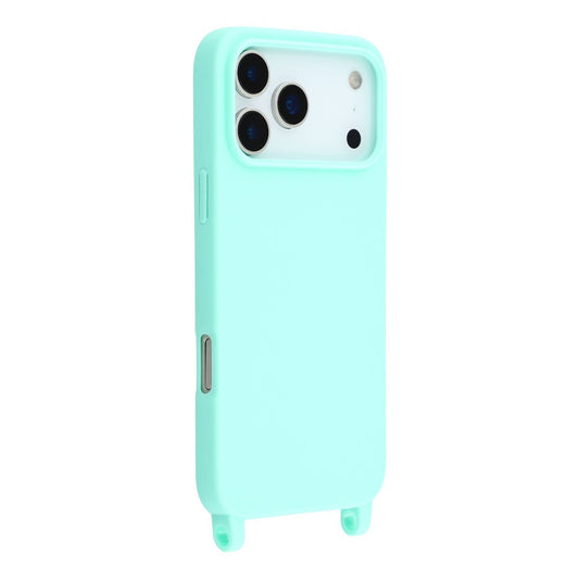 For iPhone 17 Pro Max Case Soft TPU Protective Phone Cover with Lanyard Holes - Mint Green