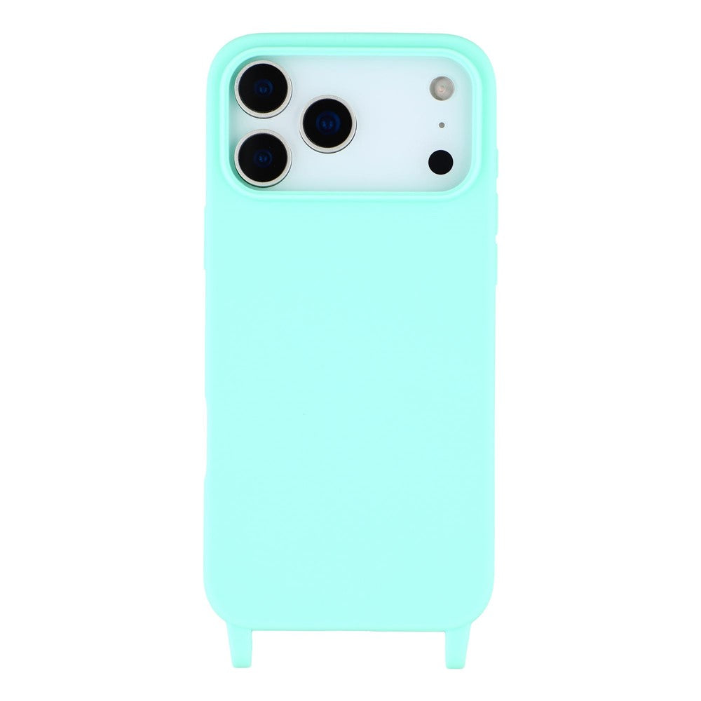 For iPhone 17 Pro Max Case Soft TPU Protective Phone Cover with Lanyard Holes - Mint Green