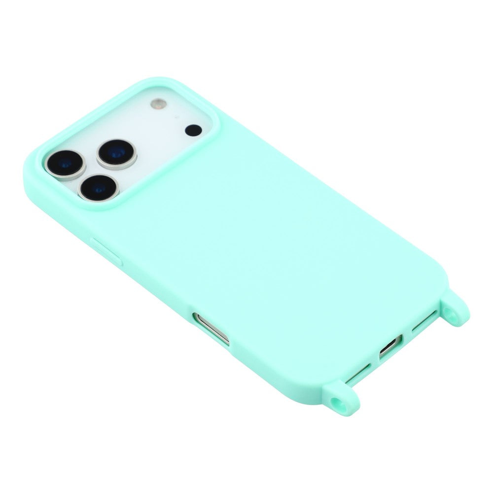 For iPhone 17 Pro Max Case Soft TPU Protective Phone Cover with Lanyard Holes - Mint Green