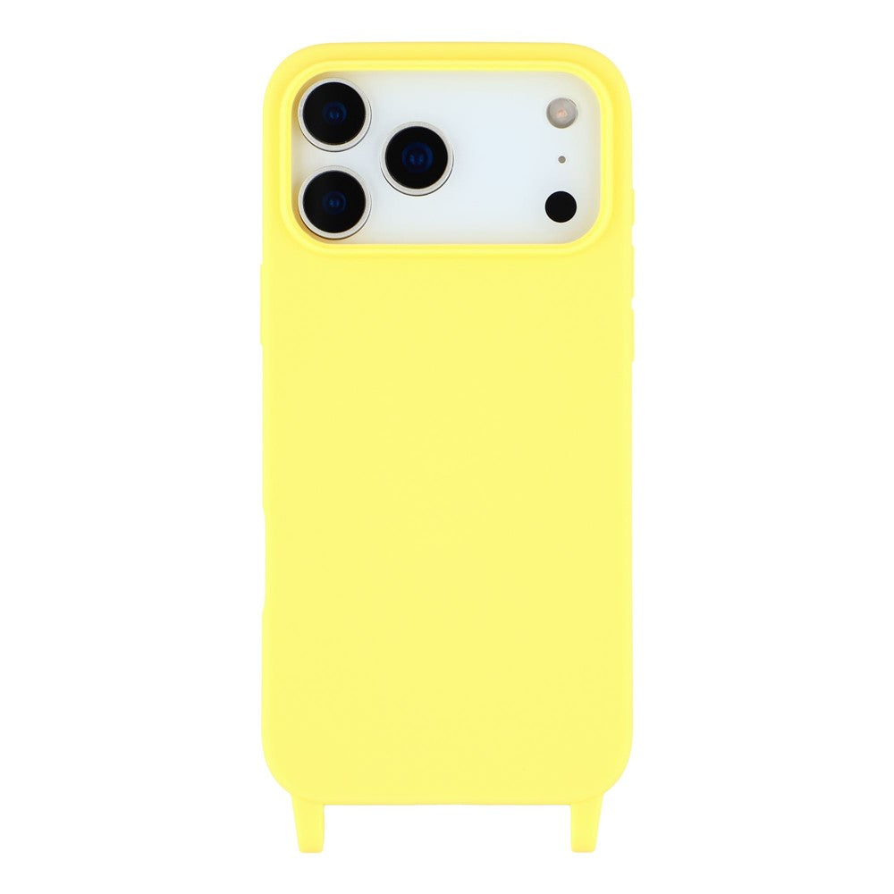 For iPhone 17 Pro Max Case Soft TPU Protective Phone Cover with Lanyard Holes - Yellow