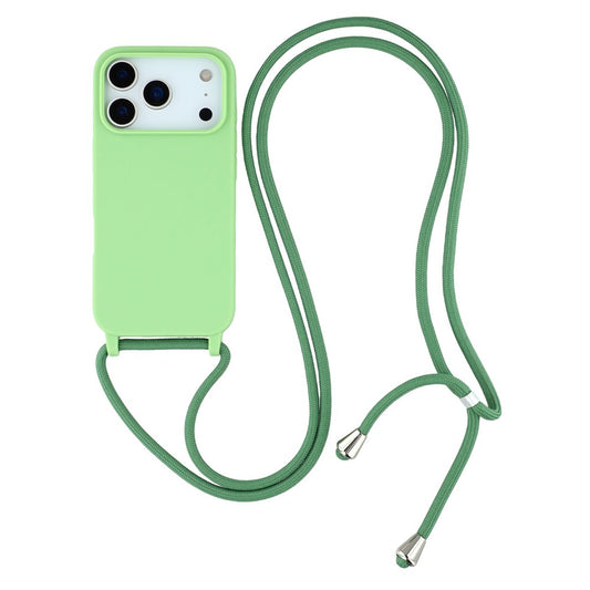 For iPhone 17 Pro Max Case TPU Soft Shockproof Phone Cover with Adjustable Lanyard - Green