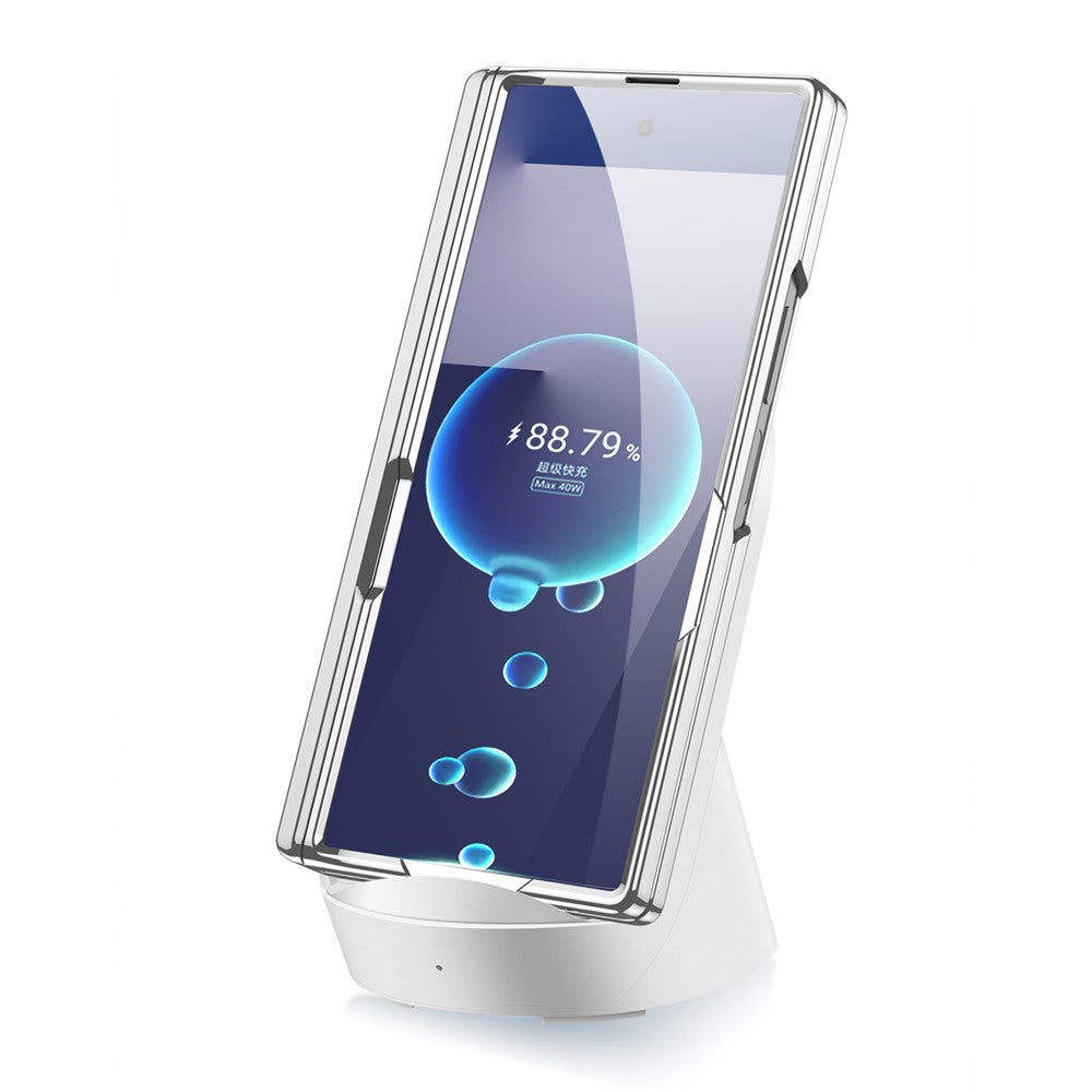 GKK For Samsung Galaxy Z Fold7 5G Crystal Clear Case Magnetic Hinge Protection PC Tempered Glass Kickstand Phone Cover - Silver