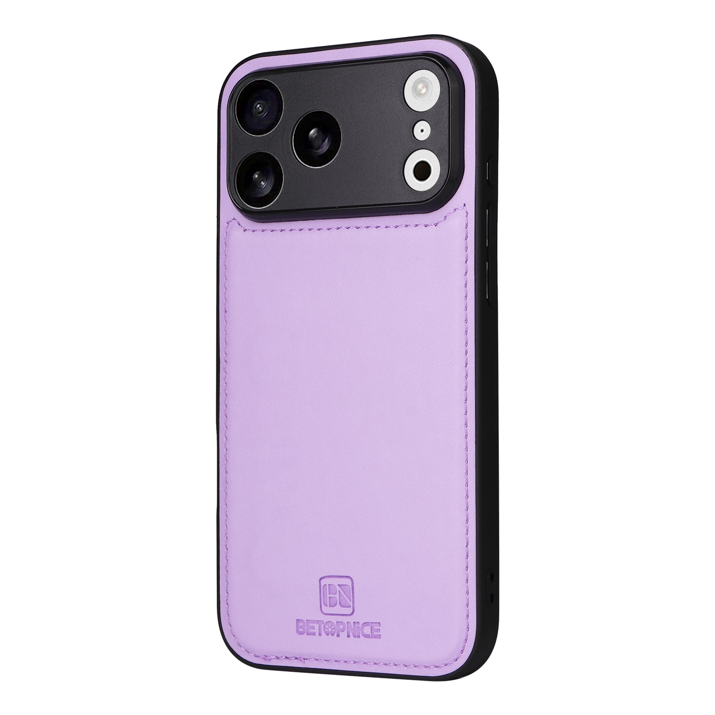 For iPhone 17 Pro Max Magnetic Case BETOPNICE Detachable PU Leather Phone Cover with Strap - Purple