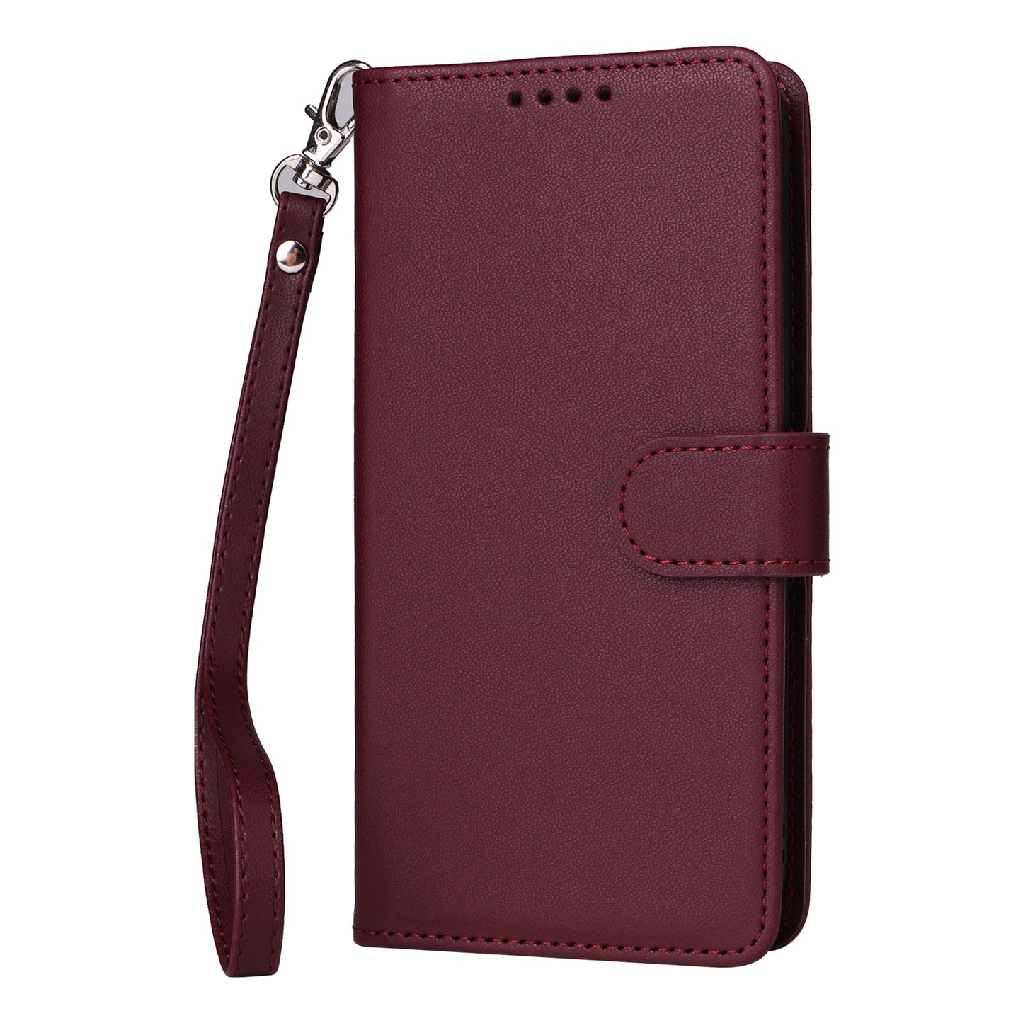 For iPhone 17 Pro Max Magnetic Case BETOPNICE Detachable PU Leather Phone Cover with Strap - Red