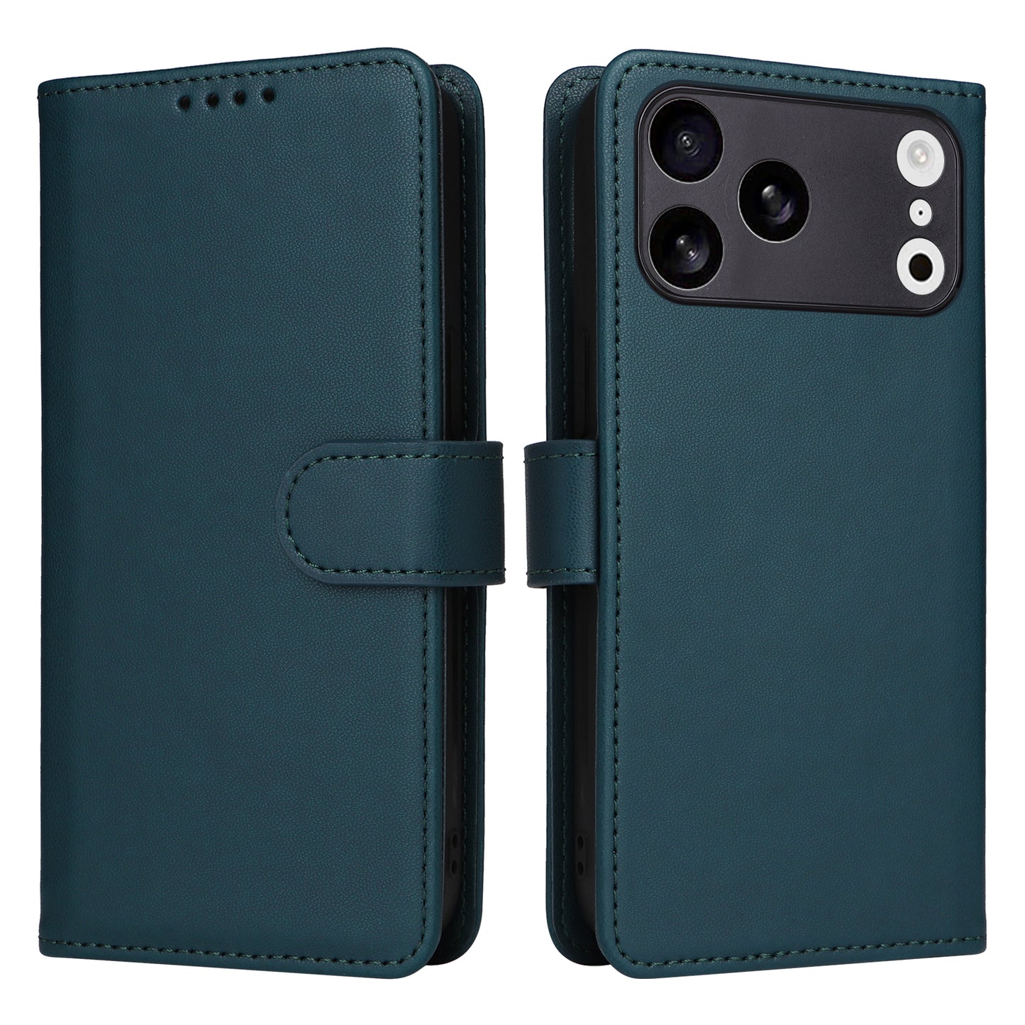 For iPhone 17 Pro Max Magnetic Case BETOPNICE Detachable PU Leather Phone Cover with Strap - Green