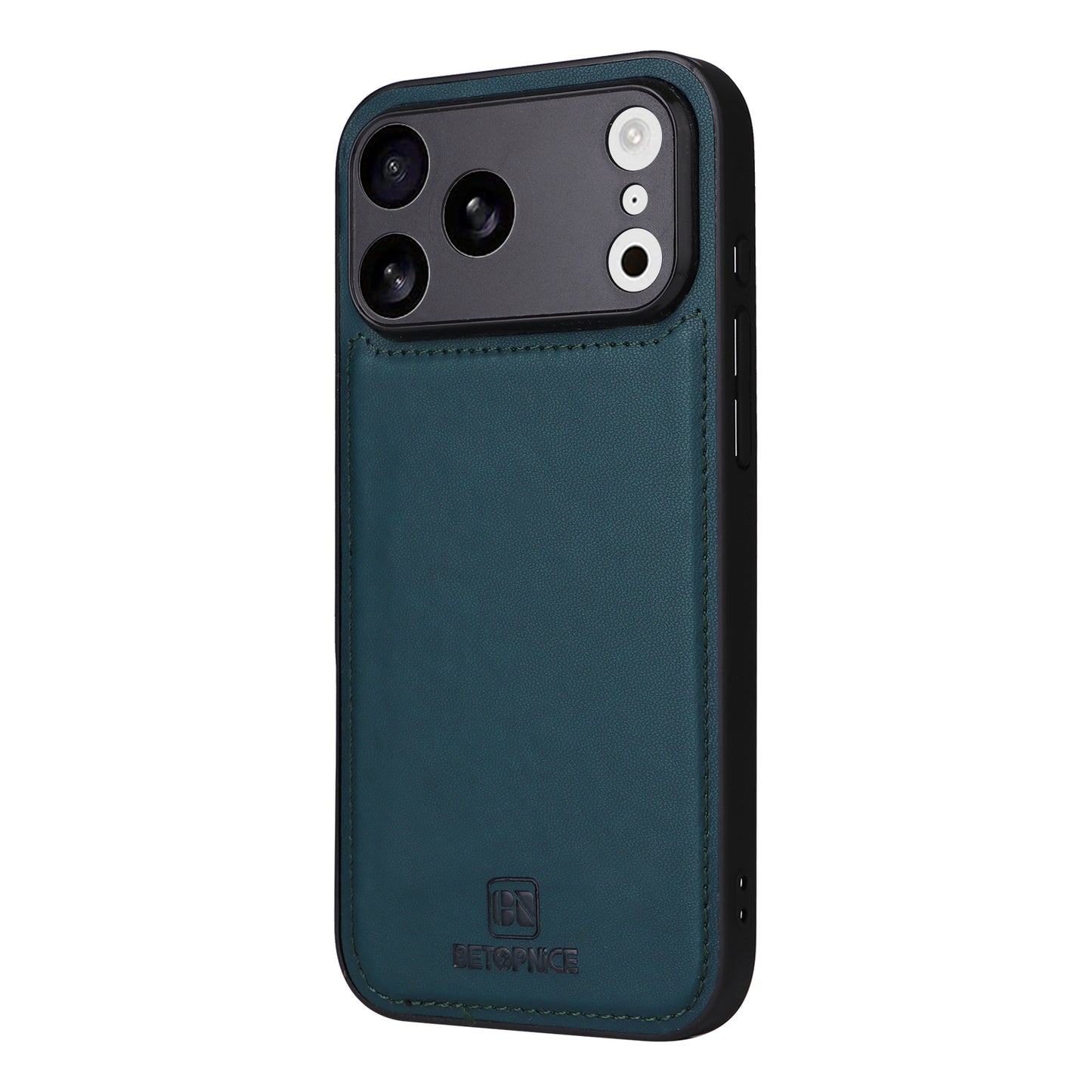 For iPhone 17 Pro Max Magnetic Case BETOPNICE Detachable PU Leather Phone Cover with Strap - Green