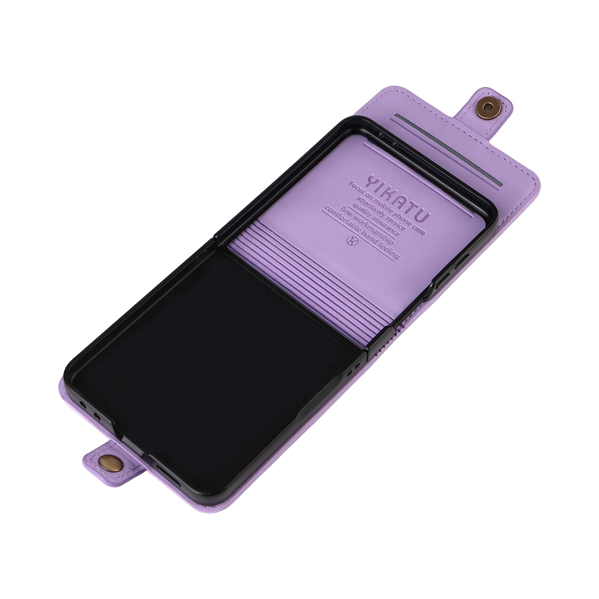 For Samsung Galaxy Z Flip7 5G Phone Cases YIKATU Magnetic Closure PU Leather Mobile Cover -  Light Purple