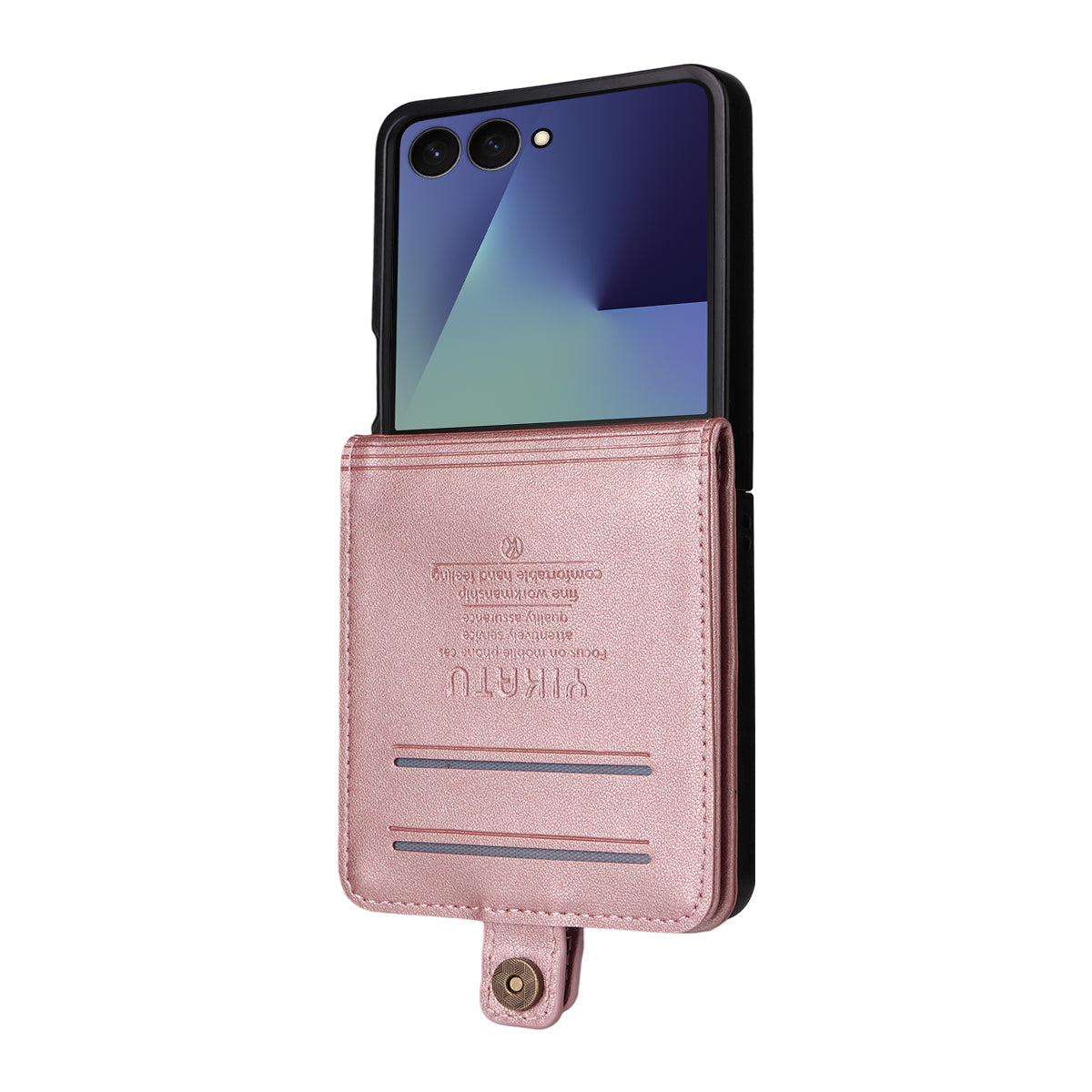 For Samsung Galaxy Z Flip7 5G Phone Cases YIKATU Magnetic Closure PU Leather Mobile Cover -  Rose Gold
