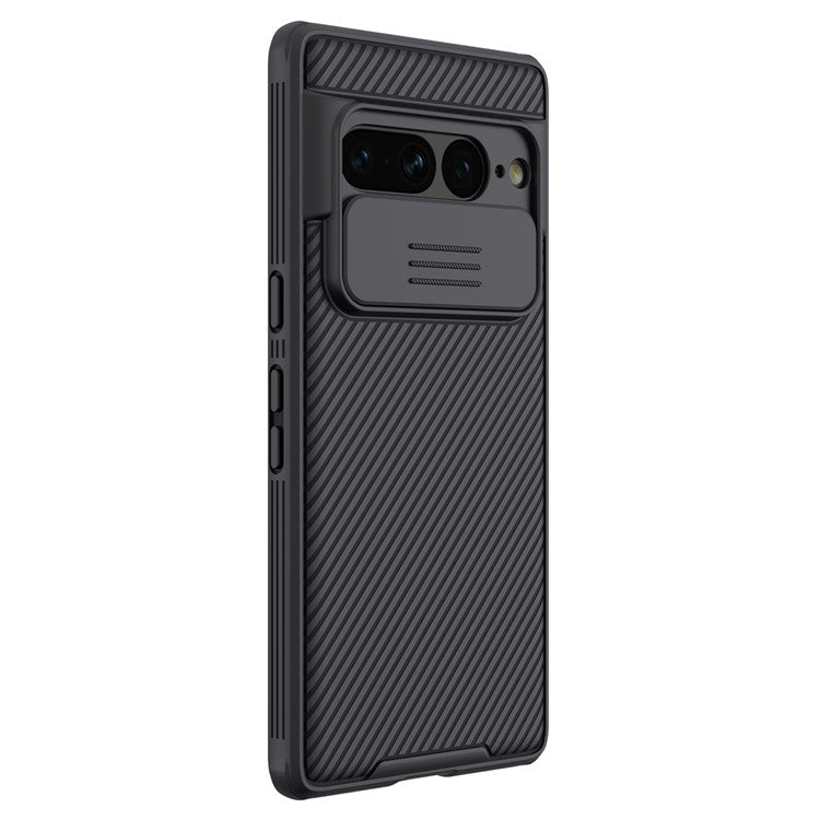 NILLKIN CamShield Pro Series for Google Pixel 7 Pro 5G Drop-proof Phone Case Hard PC Soft TPU Anti-scratch Cell Phone Cover with Slide Camera Cover - Black