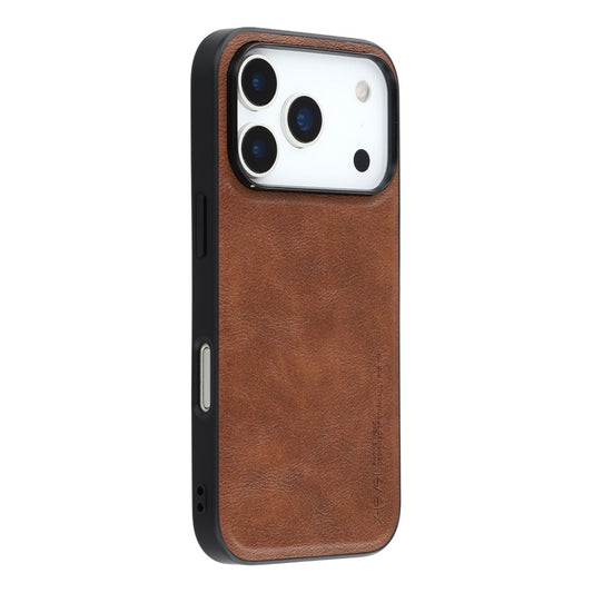 X-LEVEL Bojue-3 Series For iPhone 17 Pro Max Case Leather Coated PC + TPU Phone Back Cover - Brown