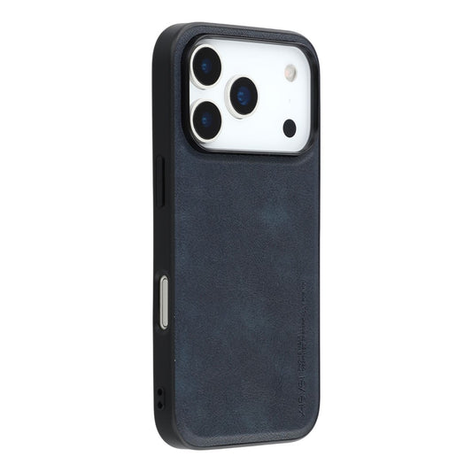 X-LEVEL Bojue-3 Series For iPhone 17 Pro Max Case Leather Coated PC + TPU Phone Back Cover - Blue