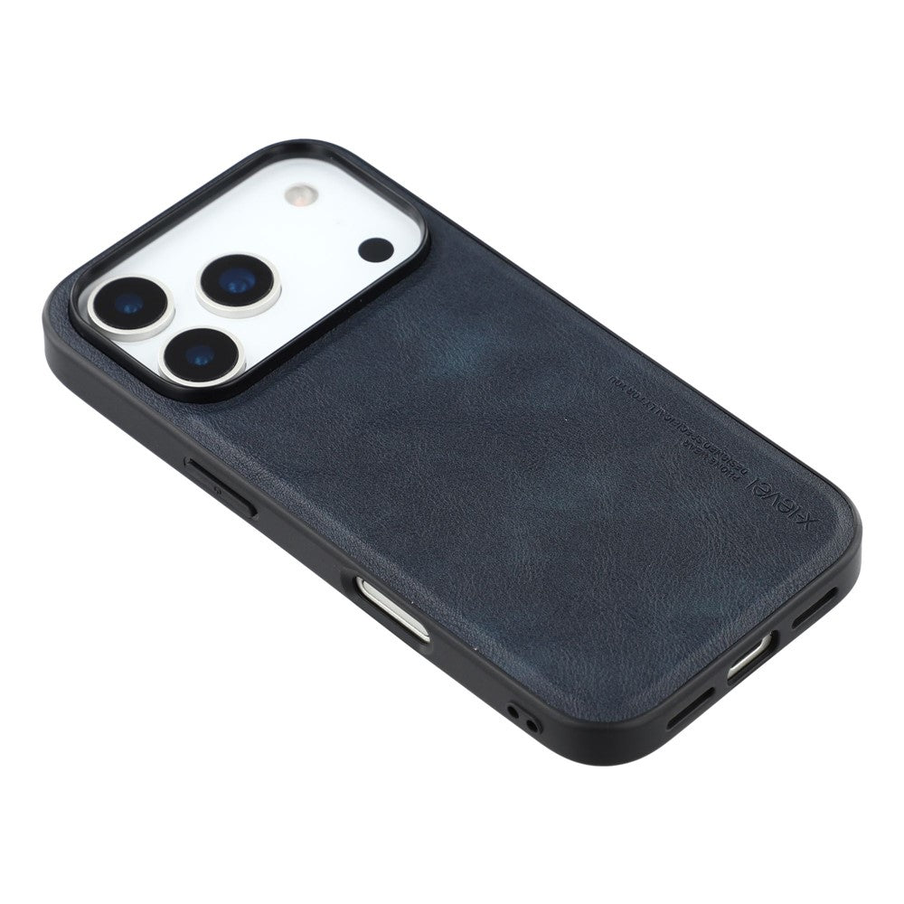 X-LEVEL Bojue-3 Series For iPhone 17 Pro Max Case Leather Coated PC + TPU Phone Back Cover - Blue