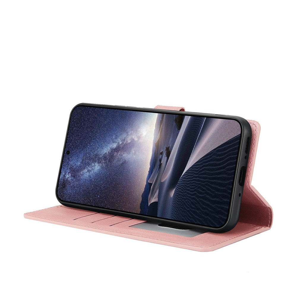 For iPhone 17 Pro Max Case PU Leather Phone Cover with Wallet Stand - Pink