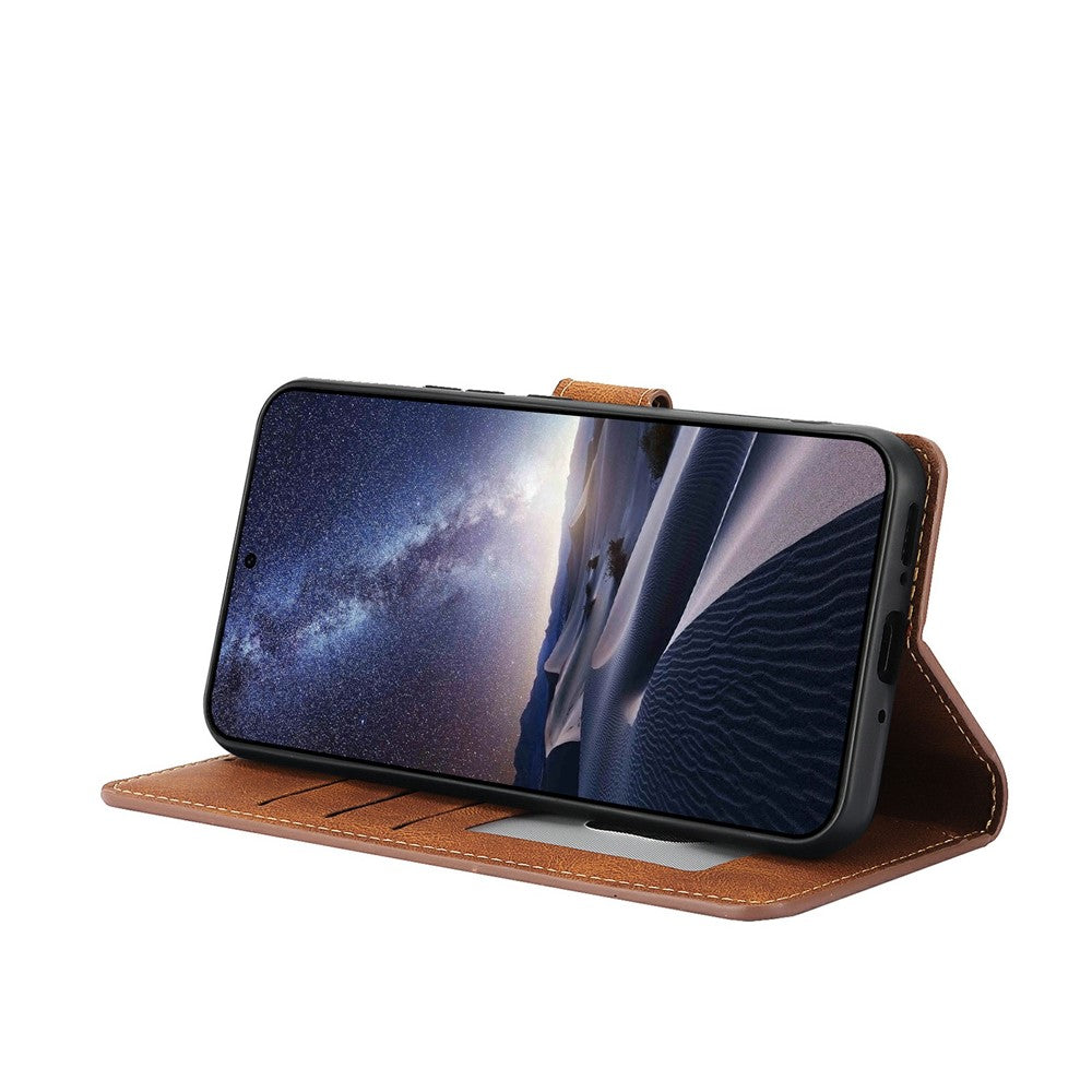 For iPhone 17 Pro Max Case PU Leather Phone Cover with Wallet Stand - Brown