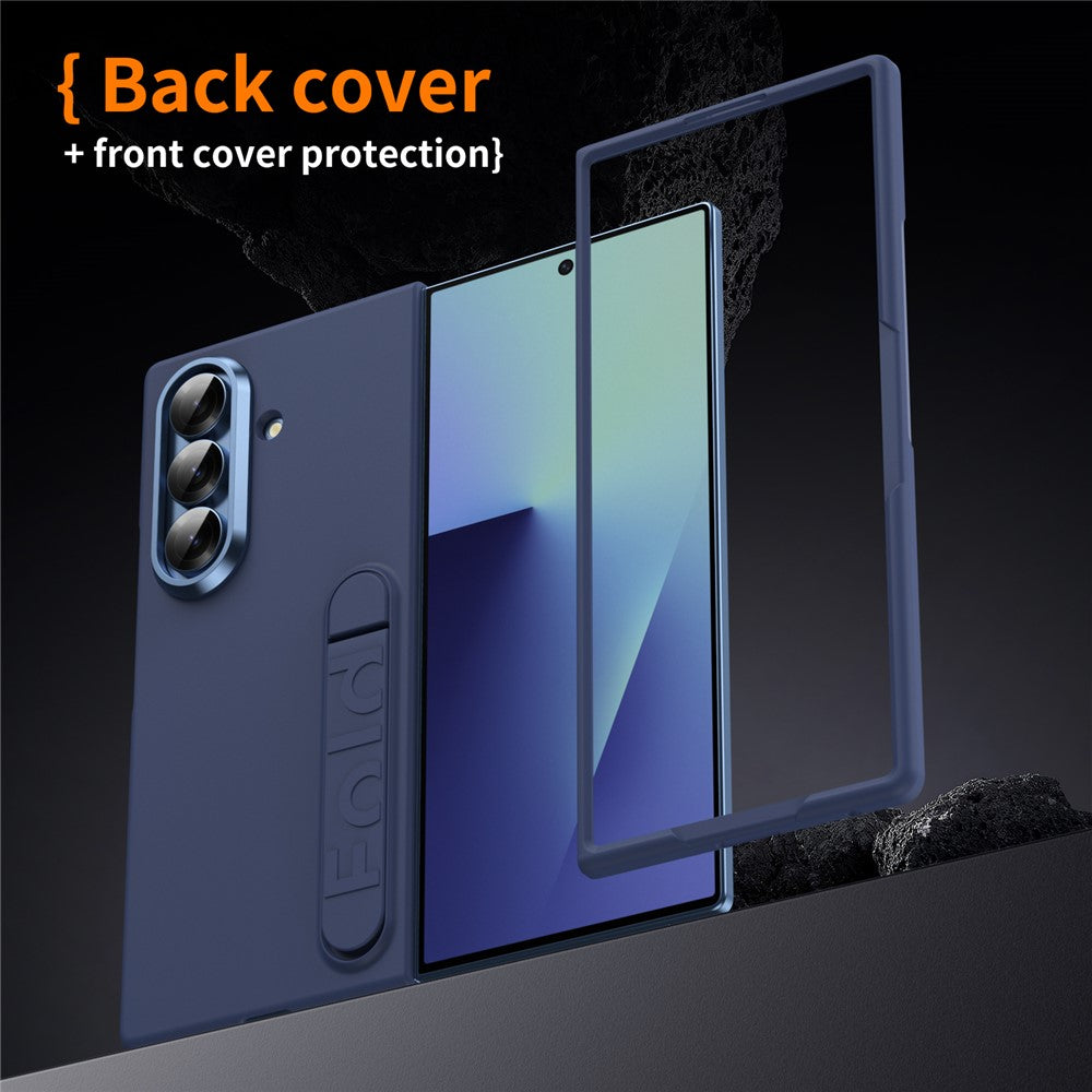 For Samsung Galaxy Z Fold7 5G Case Kickstand Hard PC Phone Cover (without Screen Protector) - Navy Blue