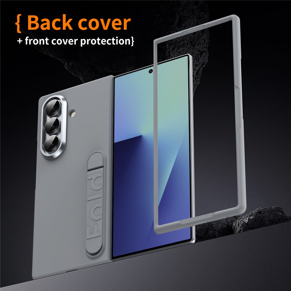 For Samsung Galaxy Z Fold7 5G Case Kickstand Hard PC Phone Cover (without Screen Protector) - Light Grey