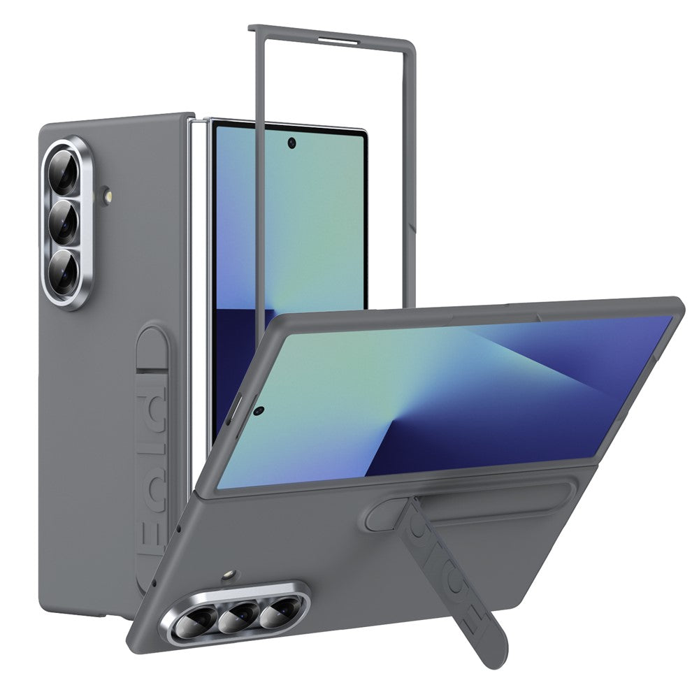 For Samsung Galaxy Z Fold7 5G Case Kickstand Hard PC Phone Cover (without Screen Protector) - Dark Grey