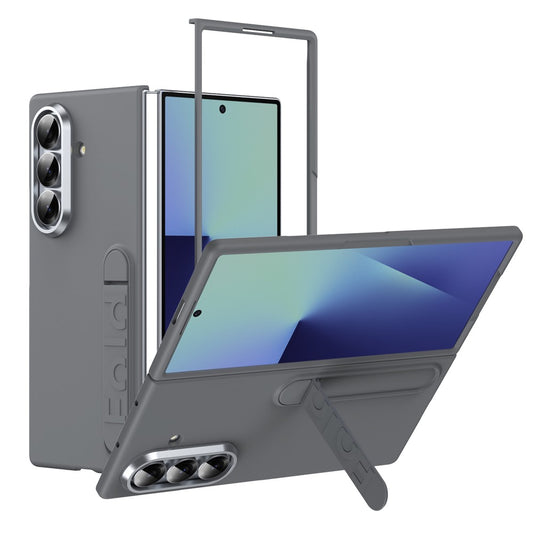 For Samsung Galaxy Z Fold7 5G Case Kickstand Hard PC Phone Cover (without Screen Protector) - Dark Grey