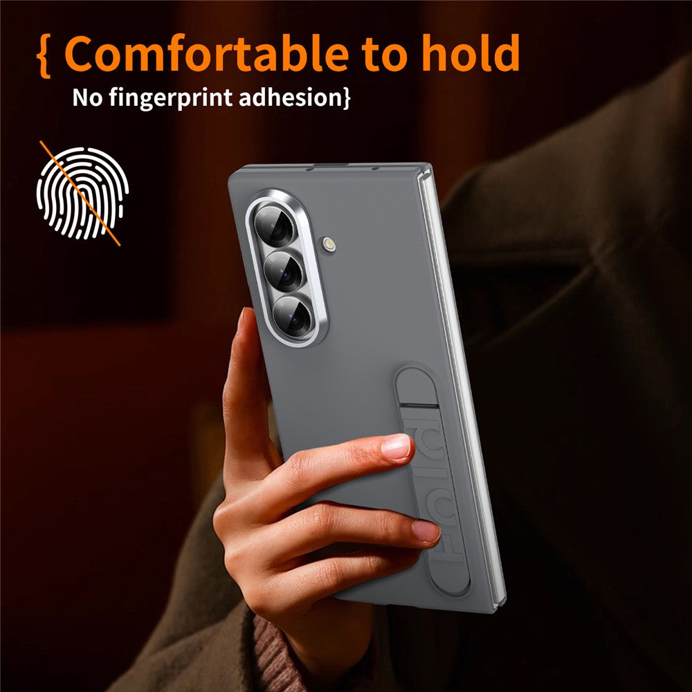 For Samsung Galaxy Z Fold7 5G Case Kickstand Hard PC Phone Cover (without Screen Protector) - Dark Grey