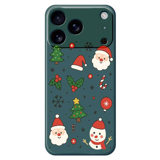 For iPhone 17 Pro Max Case Christmas Theme Pattern Printing Straight Edge TPU Phone Back Cover - Green