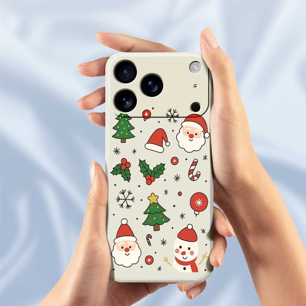 For iPhone 17 Pro Max Case Christmas Theme Pattern Printing Straight Edge TPU Phone Back Cover - Purple