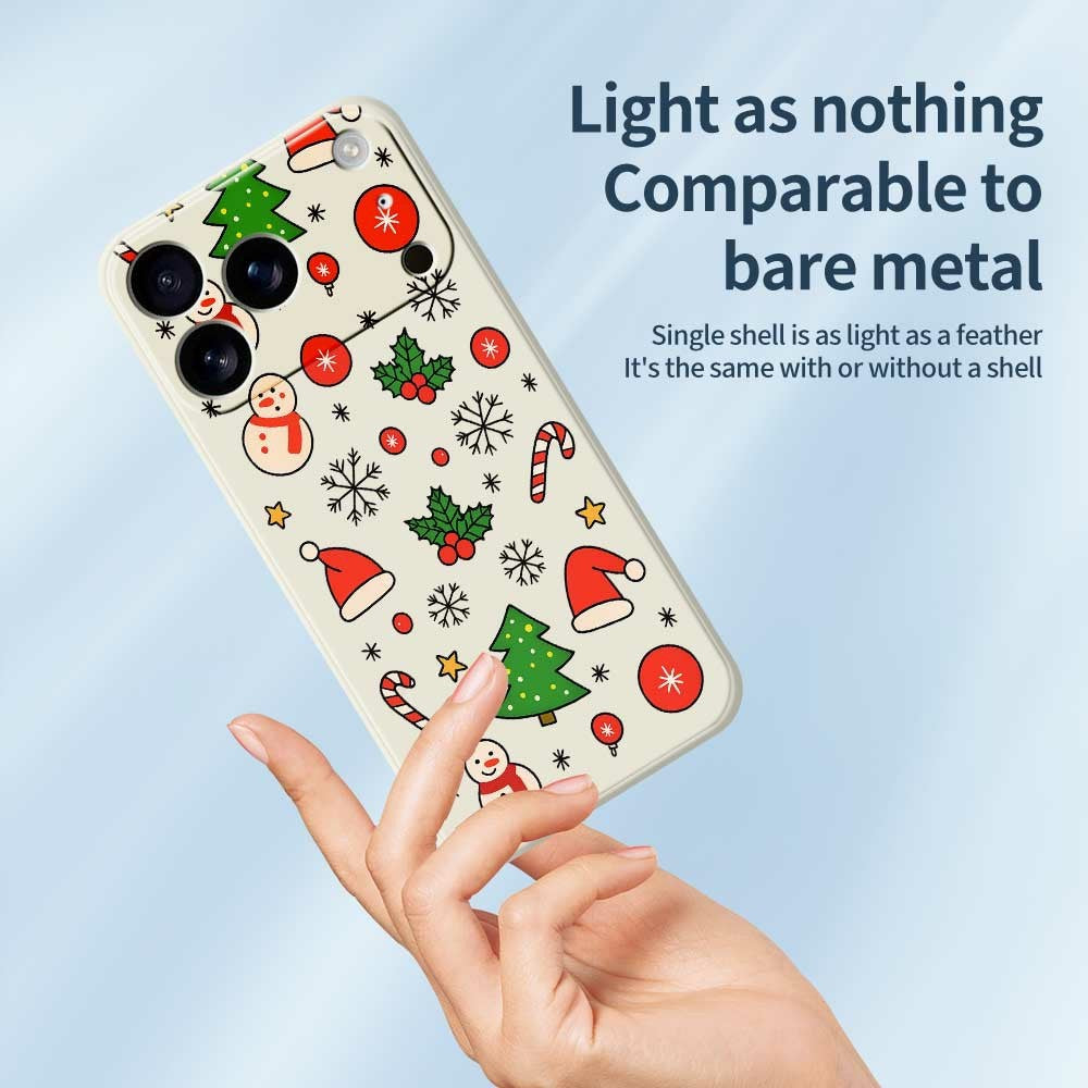 For iPhone 17 Pro Max Case Christmas Elements Pattern Printing Straight Edge TPU Phone Back Cover - Green