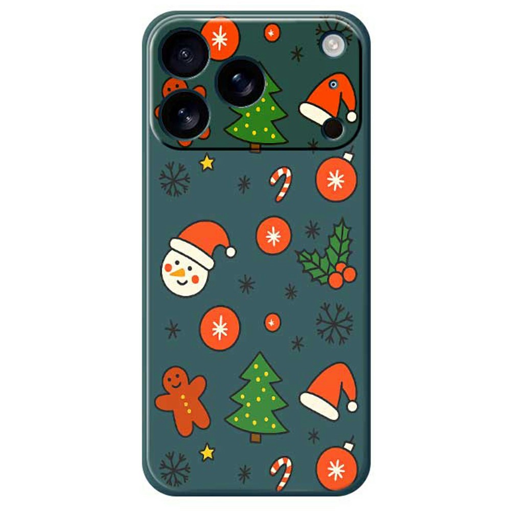 For iPhone 17 Pro Max Case Lovely Christmas Pattern Printing Straight Edge TPU Phone Back Cover - Green