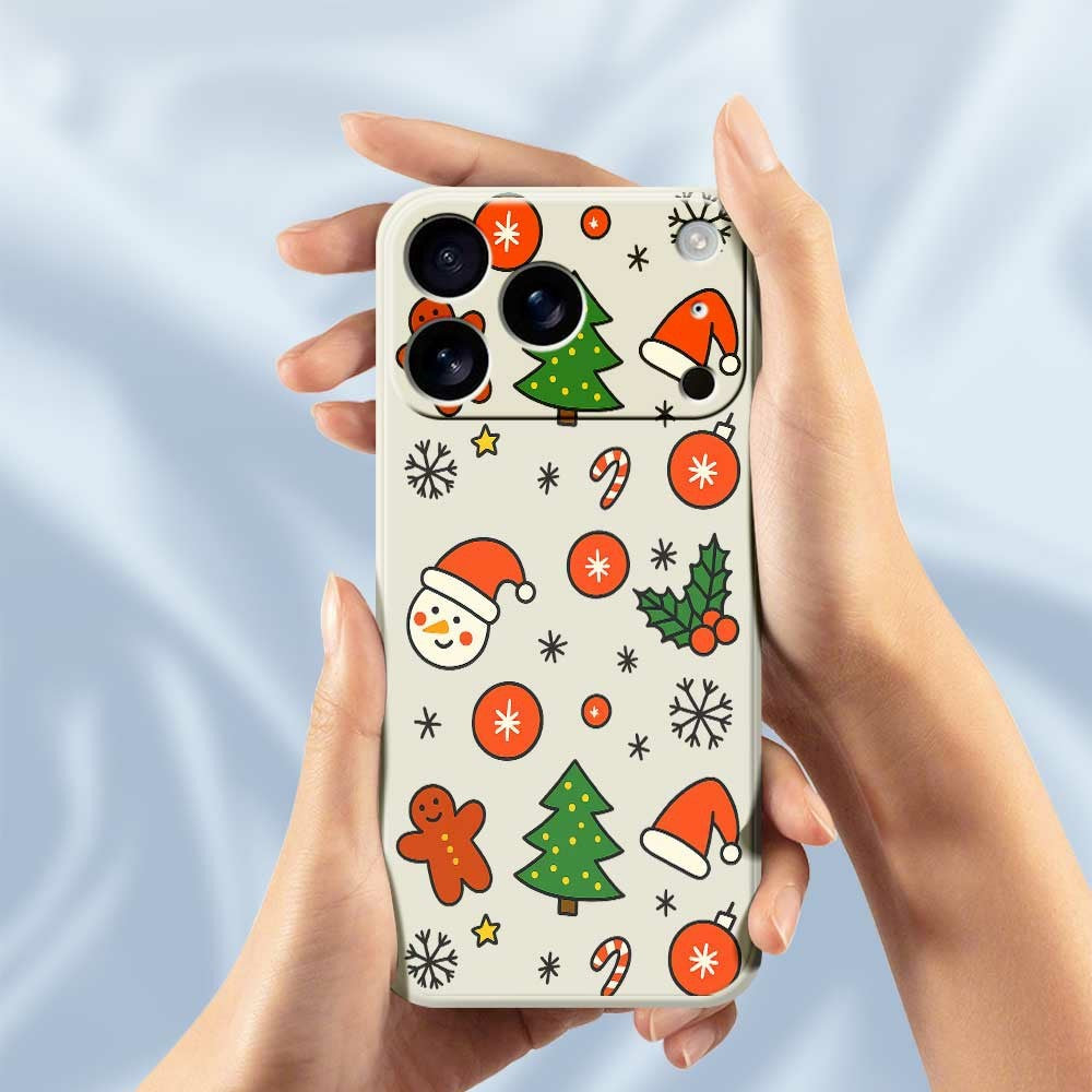 For iPhone 17 Pro Max Case Lovely Christmas Pattern Printing Straight Edge TPU Phone Back Cover - Purple