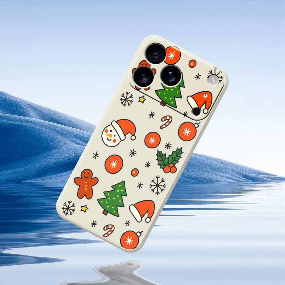 For iPhone 17 Pro Max Case Lovely Christmas Pattern Printing Straight Edge TPU Phone Back Cover - Purple