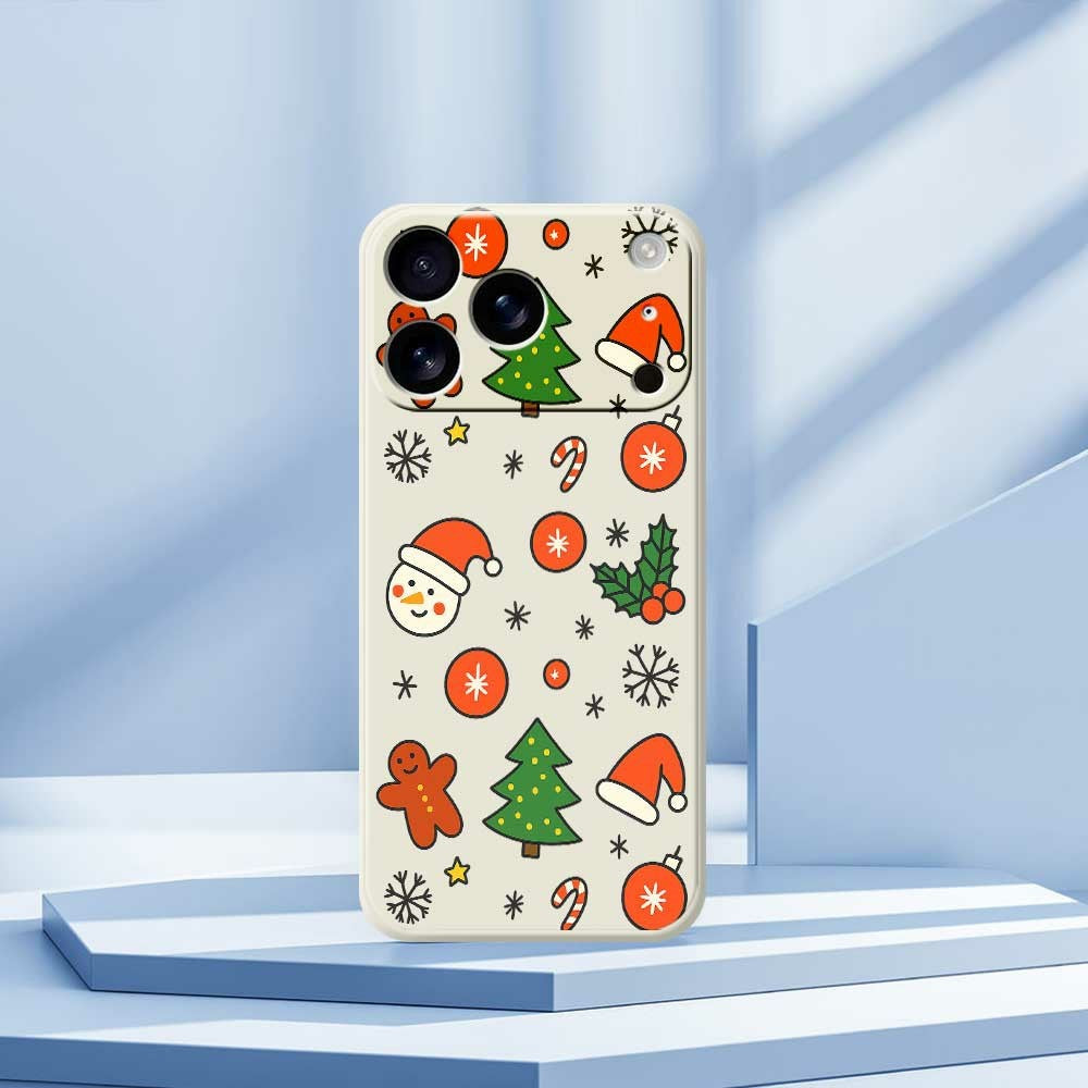 For iPhone 17 Pro Max Case Lovely Christmas Pattern Printing Straight Edge TPU Phone Back Cover - Purple