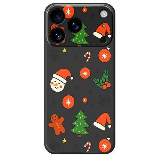 For iPhone 17 Pro Max Case Lovely Christmas Pattern Printing Straight Edge TPU Phone Back Cover - Black