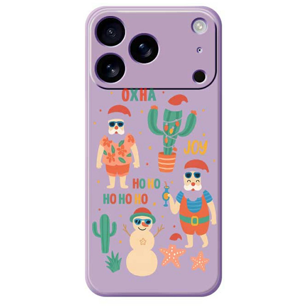 For iPhone 17 Pro Max Case Fun Playing Pattern Printing Straight Edge TPU Phone Back Cover - Purple