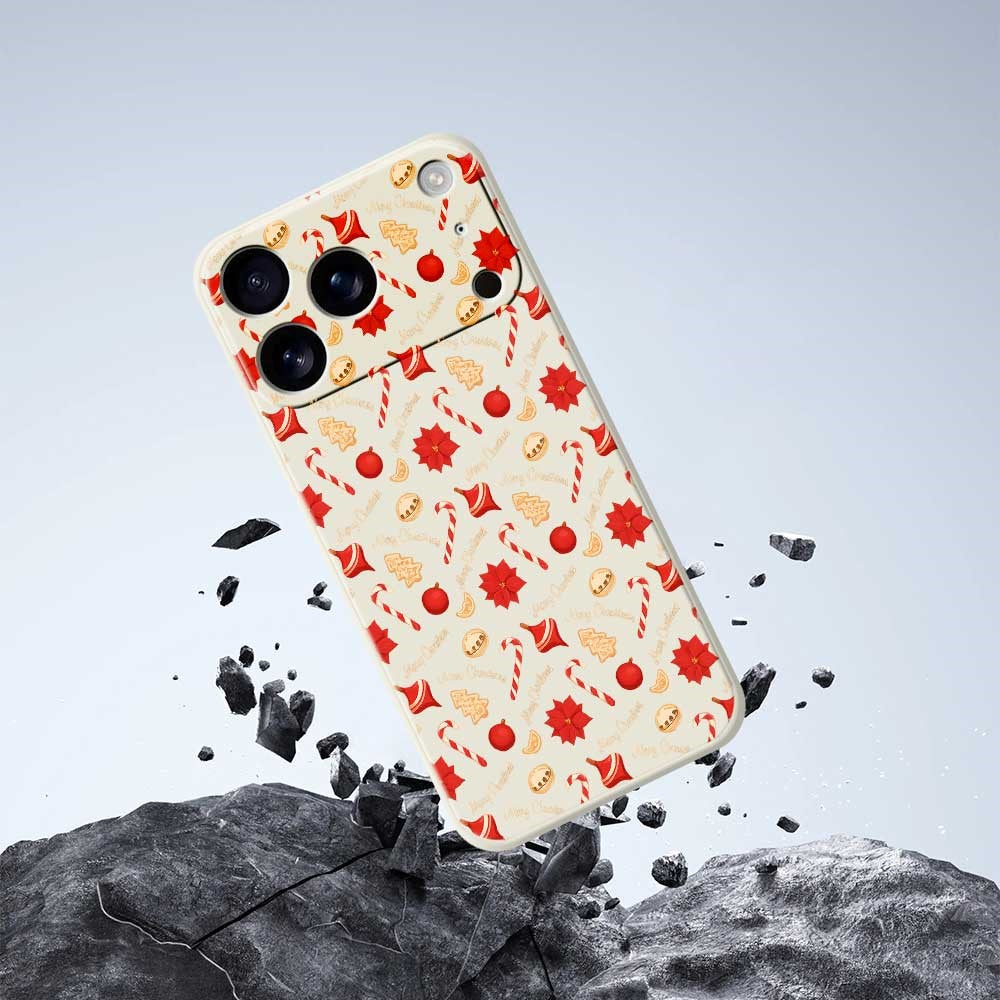 For iPhone 17 Pro Max Case Christmas Candy Pattern Printing Straight Edge TPU Phone Back Cover - Purple