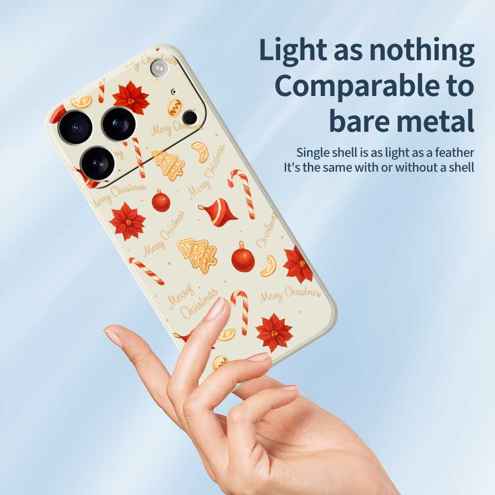 For iPhone 17 Pro Max Case Christmas Big Candy Pattern Printing Straight Edge TPU Phone Back Cover - Green